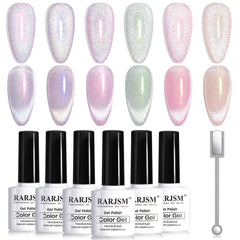 RARJSM Aurora Cat Eye pink bottle with velvet glow for chic nails