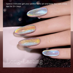 RARJSM Blue Aurora Cat Eye glitter swirl showing dynamic light play.