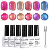 RARJSM Ceramics Glitter Cat Eye Pink polish for a luminous magnetic nail art look