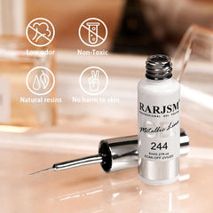RARJSM chrome mirror finish gel polish reflecting light for chic nails.