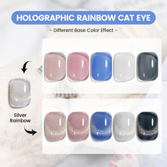 RARJSM clear iridescent glitter gel showing translucent cat eye effect