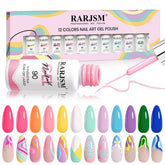 RARJSM gel liner pastel swatches show vibrant color options for creative nails
