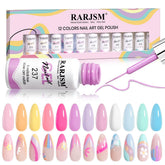 RARJSM gel liner set 12-color bottles for precise nail art