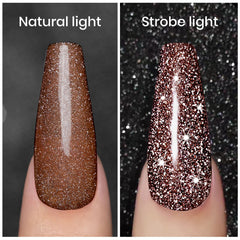 RARJSM glitter gel polish brush applying an even coat at home.