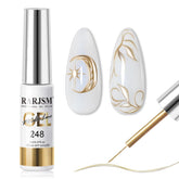 RARJSM metallic nail art gel liner bronze gold base for chic manicure effects.
