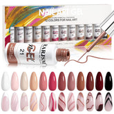 RARJSM Nail Art Gel Liner bottle swatches show color range for precise line art.