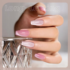 RARJSM Nude Cat Eye Polish velvet shimmer close-up reveals rich color and radiant cat-eye effect.