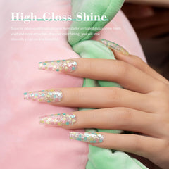 RARJSM pastel glitter gel polish being applied for smooth finish