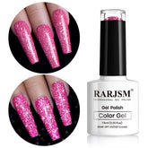 RARJSM reflective glitter gel nail polish bottle showing vibrant sparkle for glam nails