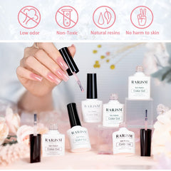 RARJSM sheer rose nude gel nail polish for subtle daily wear