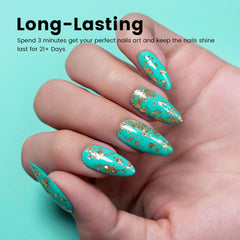 RARJSM turquoise blue gel nail polish swatch highlights rich coverage