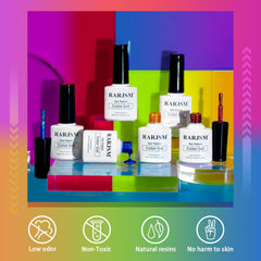 RARJSM velvet silver glitter neon polish adds shimmer to cat eye effects.