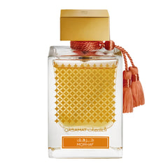 RASASI Qasamat Morhaf bottle front view for elegant evening wear.