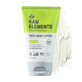Raw Elements mineral sunscreen tube for daily face and body protection against sun exposure.