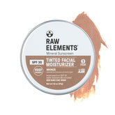 Raw Elements ultra moisturizing tinted face cream bottle offers daily SPF 30 protection.