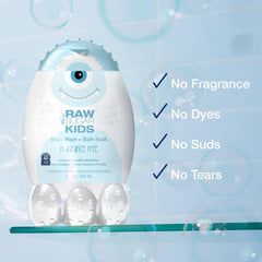 RAW SUGAR Kids 2-in-1 tear-free formula promotes safe fun during bath time
