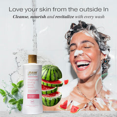 Lather moment with Raw Sugar Simply Body Wash Watermelon and Fresh Mint