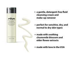 Raya Chamomile Cleansing Milk pump dispenses for easy makeup removal.