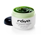 Raya Chlorophyll Masque packaging showcases eco-friendly design for clean beauty.