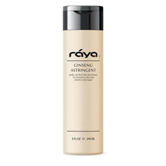 Raya Ginseng Toner bottle showing the product in a gentle, pore-tightening context for sensitive skin