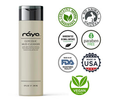 Raya Glycolic Mud Cleanser ingredients: glycolic acid and volcanic mud.