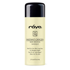 Raya Instant Oxygen Skin Revival Masque packaging showcases premium paraben-free skincare.