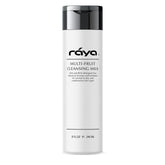 Raya multi-fruit cleansing milk bottle shows gentle makeup removal for all-day freshness.