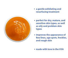Raya Pumpkin Enzyme Facial Puree label indicating clean, cruelty-free USA-made formula.
