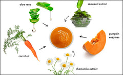 Raya Pumpkin Enzyme Facial Puree being applied for a smooth skin texture.