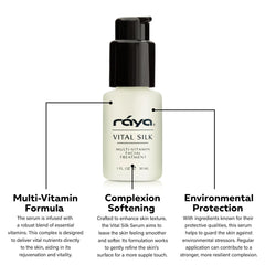 RAYA Vital Silk Serum application gesture, lightweight care for aging skin.