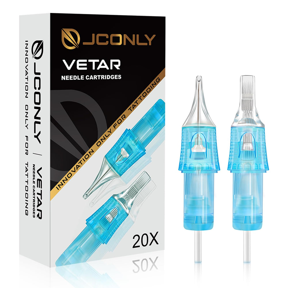 Rayyl VETAR round liner 12 cartridge front view for precise line work in tattooing