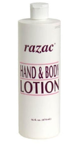 Razac Hand & Body Lotion bottle pour delivers smooth, fast-absorbing hydration for hands and skin.
