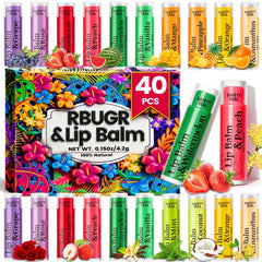 RBUGR 40-pack lip balm variety front display for moisturized lips