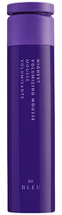 R+Co Blue Highest Volumizing Mousse bottle close-up with lightweight lift and shine