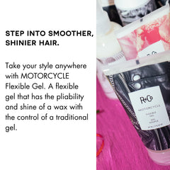 R+Co Motorcycle Flexible Gel on dry hair for texture and definition.