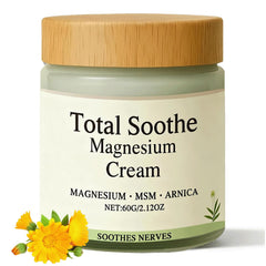 RCSCBC Total Sooth Magnesium Cream bottle closeup for daily use.