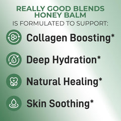 Really Good Blends Tallow Honey Balm ingredients list includes grass-fed tallow and raw honey.