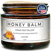 Really Good Blends Tallow Honey Balm jar close-up showing creamy texture for dry skin