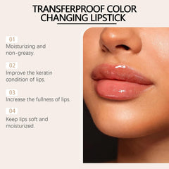REATIFUL long-lasting lipstick swatch demonstrates enduring color on skin or lips.