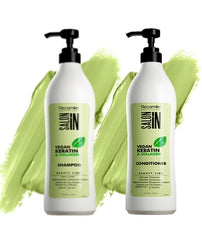 Recamier Keratin Shampoo bottle promotes hydration and shine.