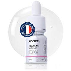 RE:CIPE Volufiline ampoule front view with premium packaging and hydration vibes.