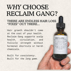 Reclaim Gang castor oil nourishes scalp follicles for resilience.