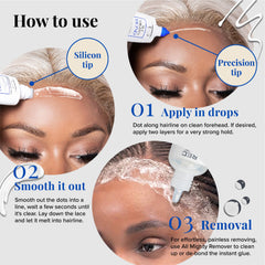 Red by Kiss wig glue water resistant formula for lasting wear.