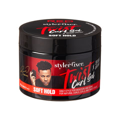 Red by Kiss Bow Wow Styler Fixer Twist Gel bottle delivers lightweight hydration for defined curls.