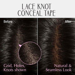 Red by Kiss lace knot conceal tape on wig grid hidden detail