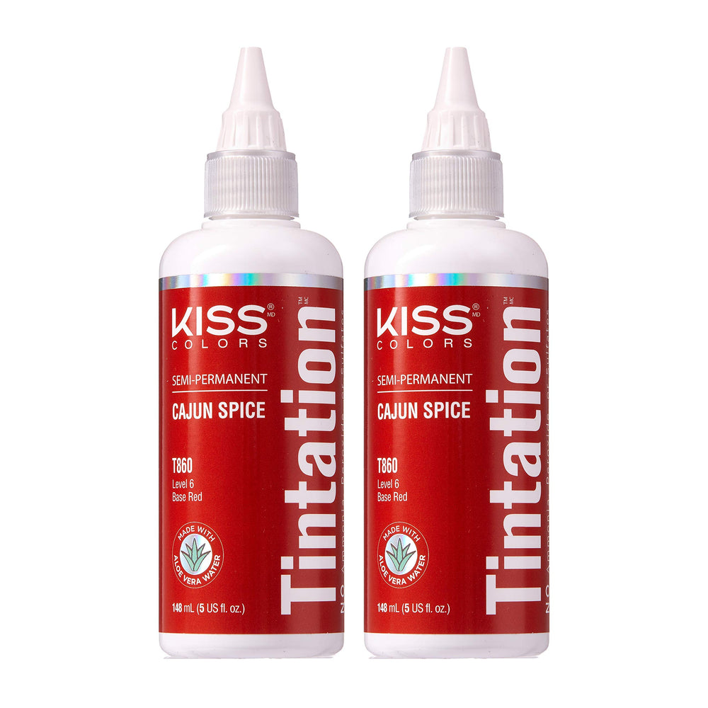 Red by Kiss Tintation Cajun Spice bottle pour delivers bold color option