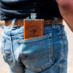 Red Dirt Hat Company Roam Cologne packaging display suggests versatile fragrance for work and evenings.