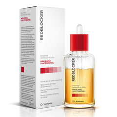 Redblocker Repair Concentrate bottle with two-phase formula for silky skin application.