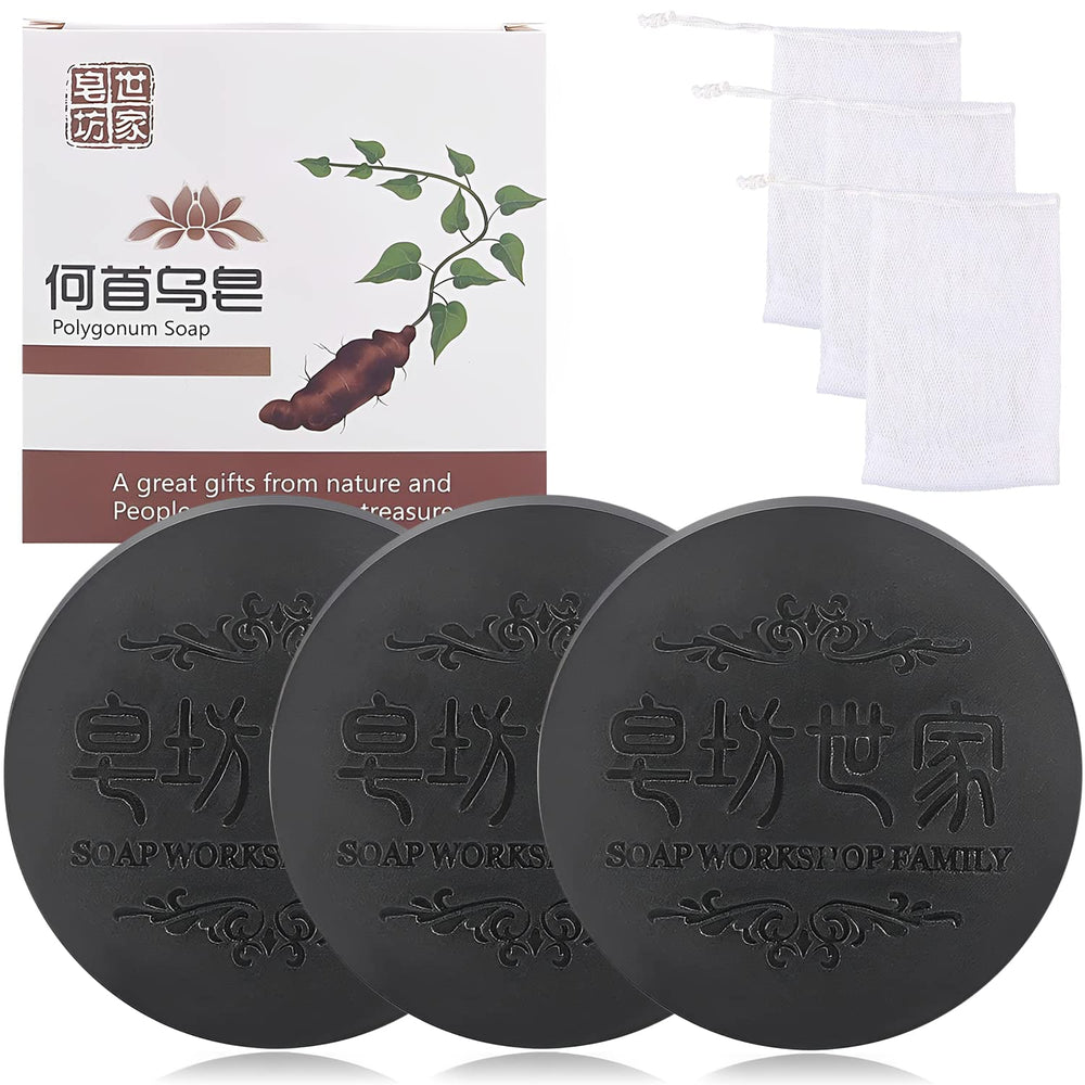 Rednow polygonum shampoo bar bottle demonstrates deep cleansing for a refreshed scalp.