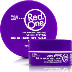 Purple violet jar emphasizes grape lavender scent in RedOne Aqua Hair Wax
